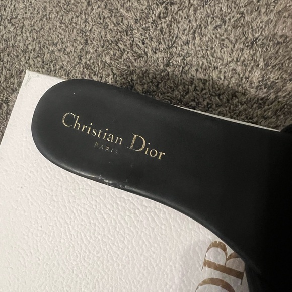 Dior Black Slides with Gold Logo - Picture 5 of 7